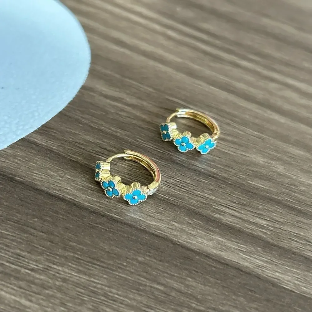 Floral Hoop Earrings Q328